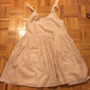 Mid length tank top dress pink chicken